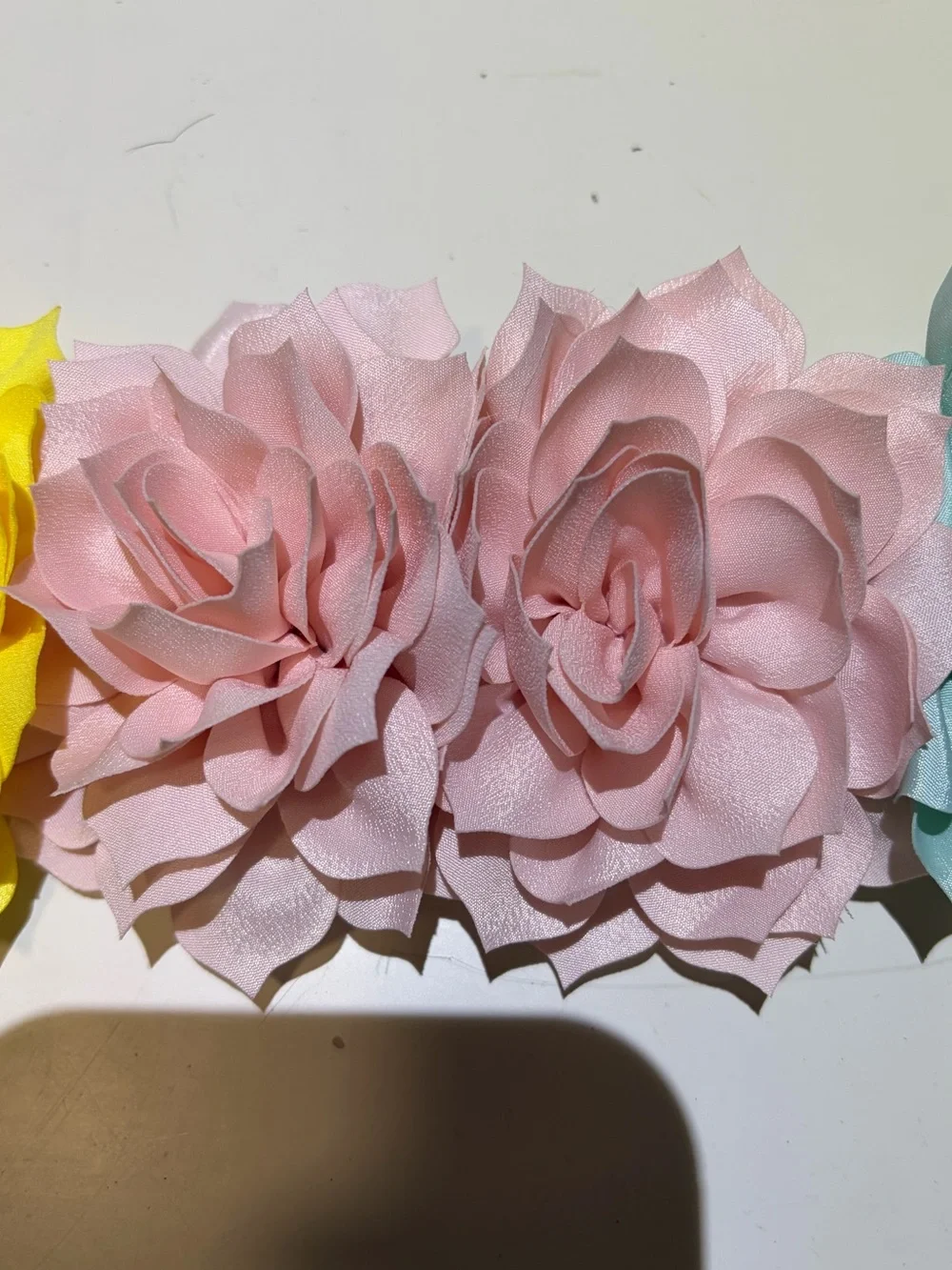 Set of 15 Multicolor Floral Hair Or Shoe Clips or Clip On Spaghetti Straps. OS